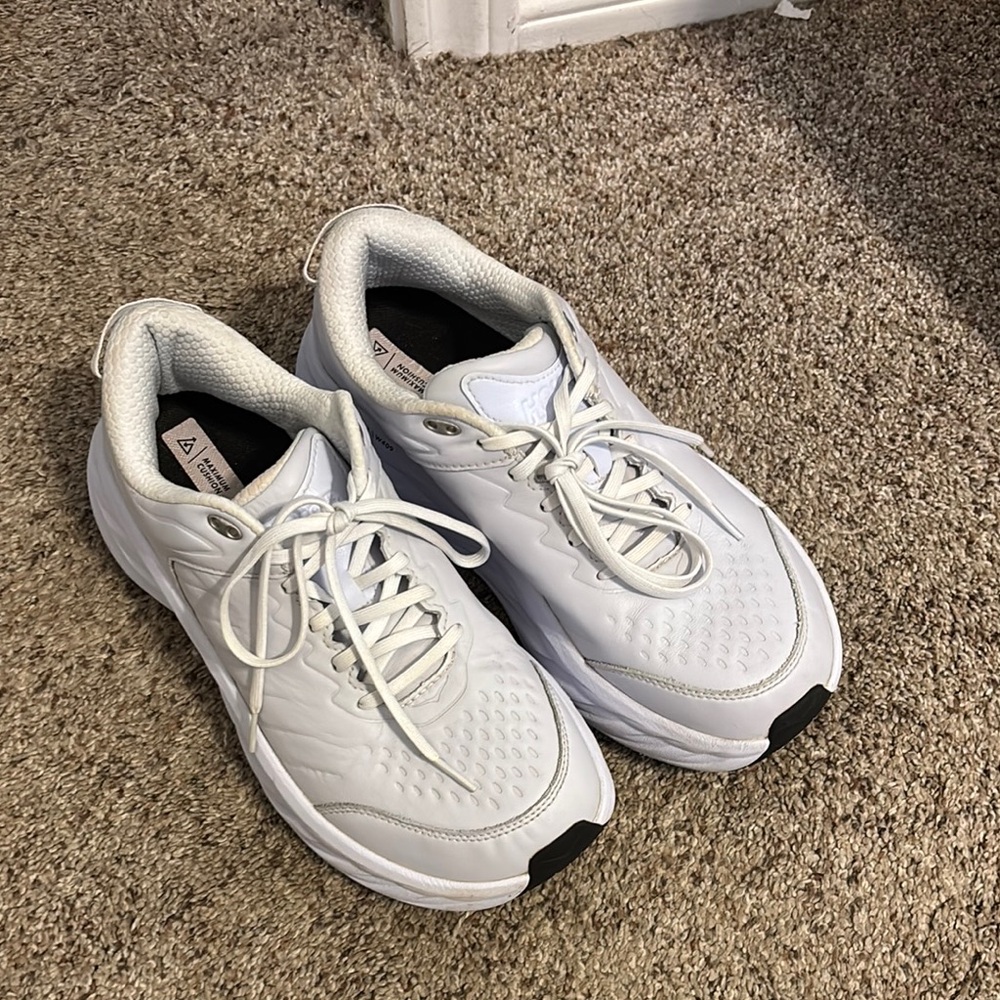 Hoka One One White and Black Sneakers